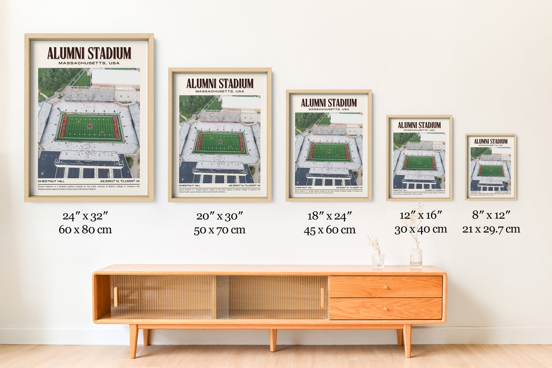 Alumni Stadium Football Retro Wall Art