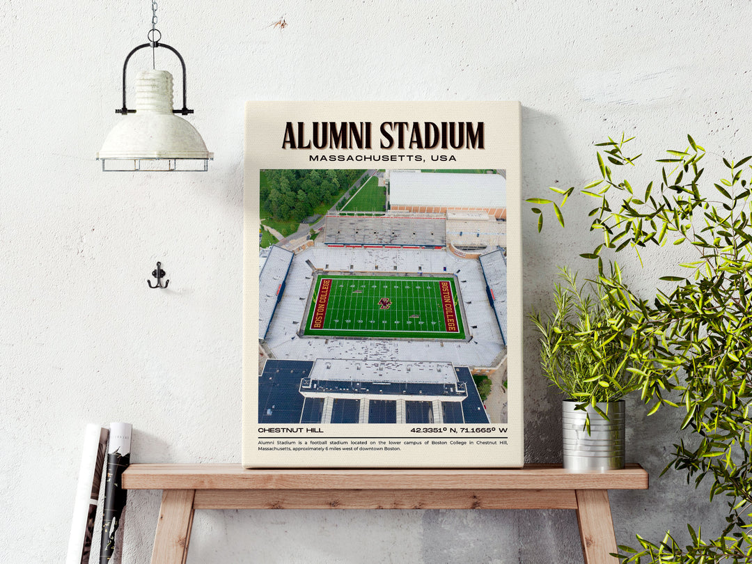 Alumni Stadium Football Retro Wall Art