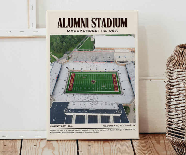 Alumni Stadium Football Retro Wall Art