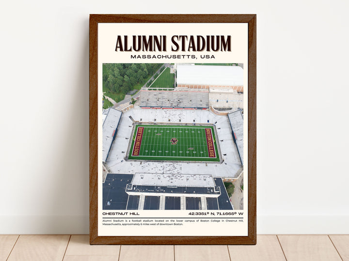 Alumni Stadium Football Retro Wall Art