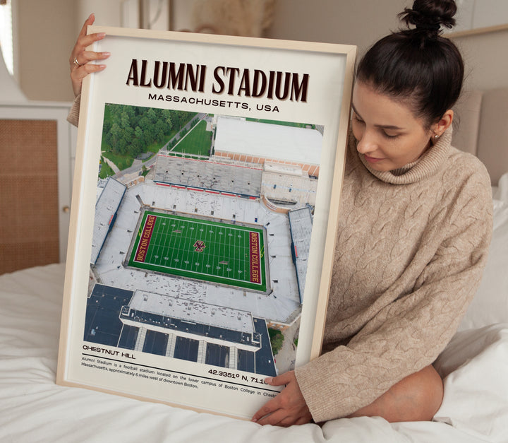 Alumni Stadium Football Retro Wall Art