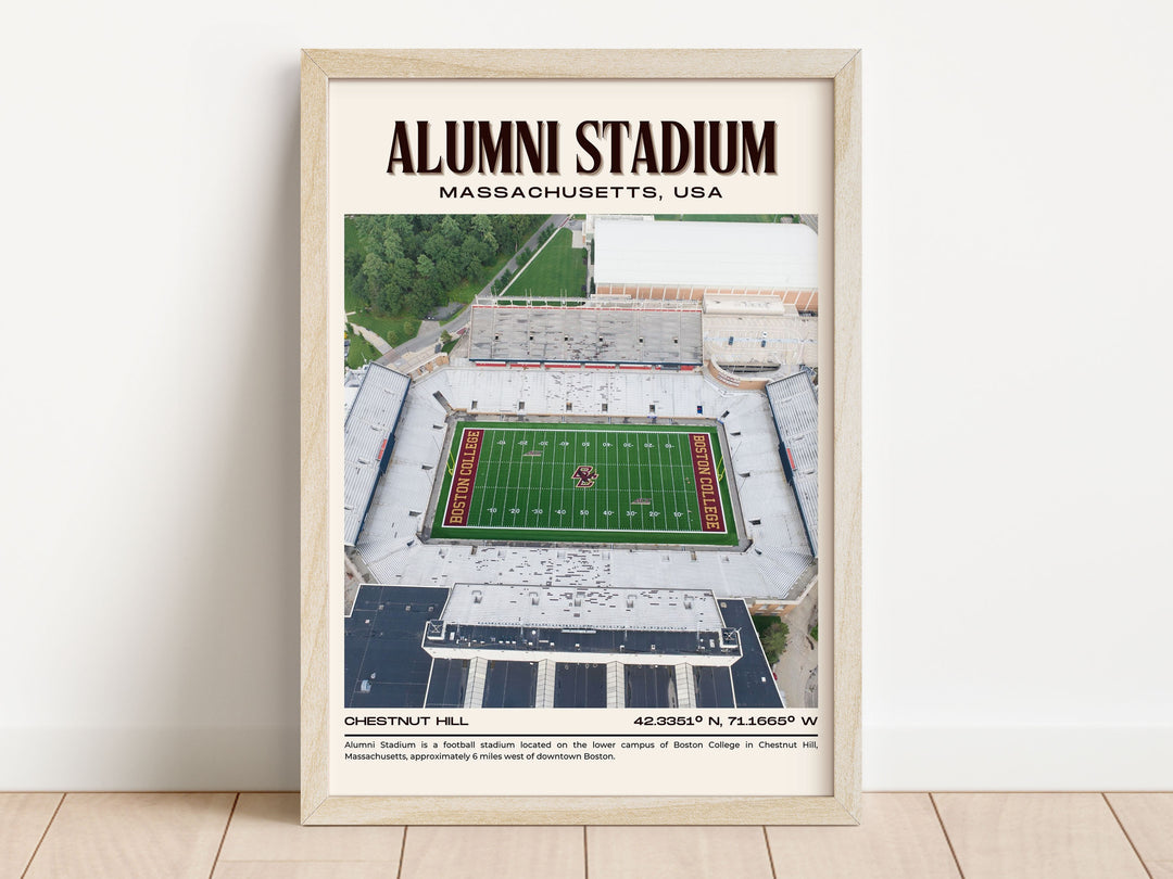 Alumni Stadium Football Retro Wall Art