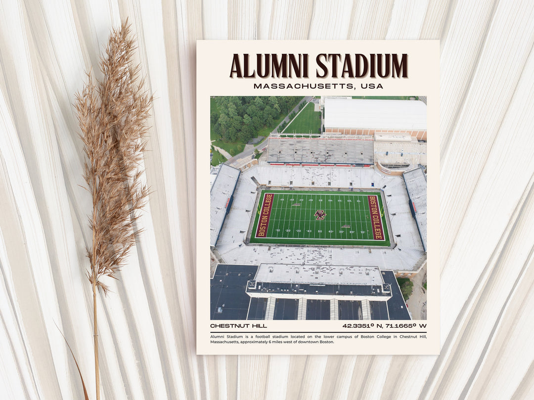 Alumni Stadium Football Retro Wall Art