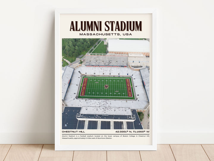 Alumni Stadium Football Retro Wall Art