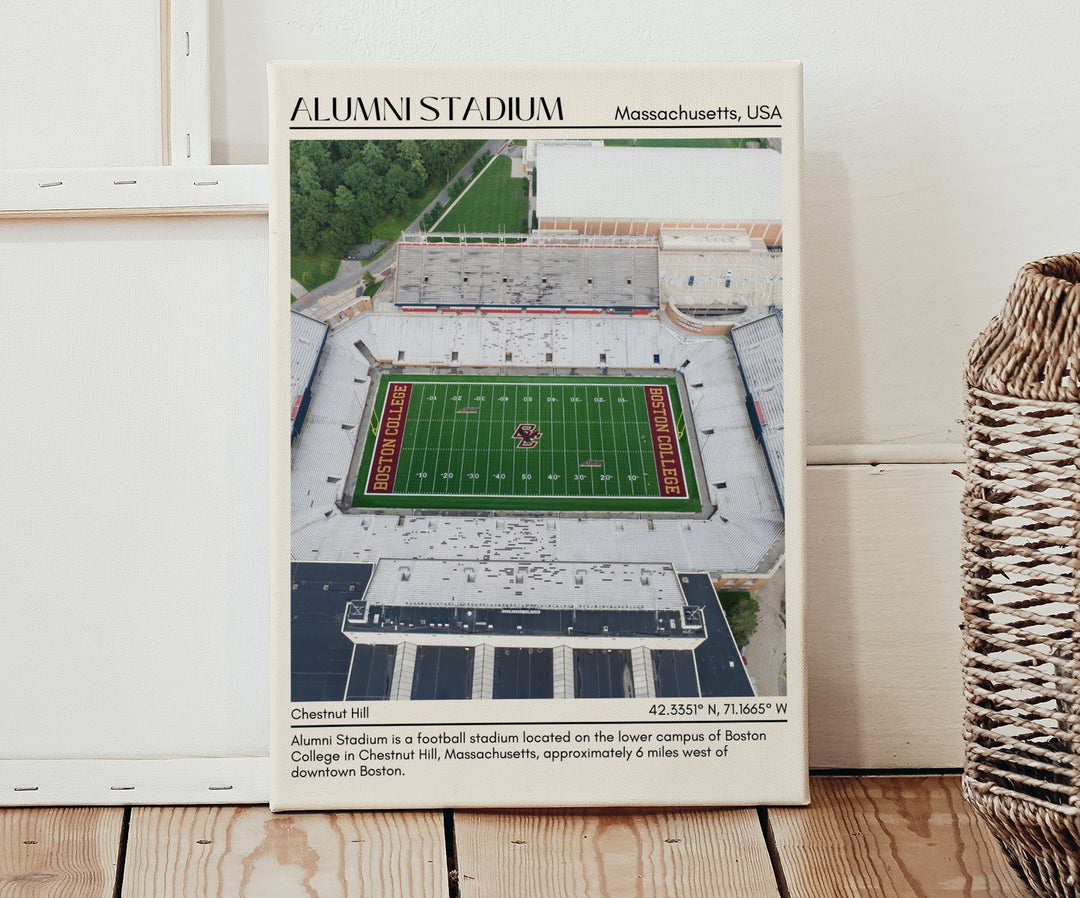 Alumni Stadium Football Minimal Wall Art