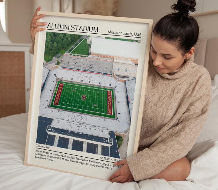 Alumni Stadium Football Minimal Wall Art