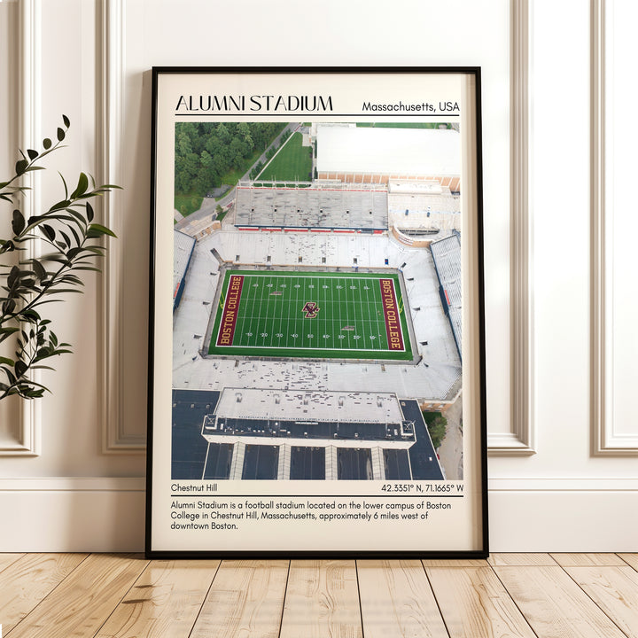 Alumni Stadium Football Minimal Wall Art