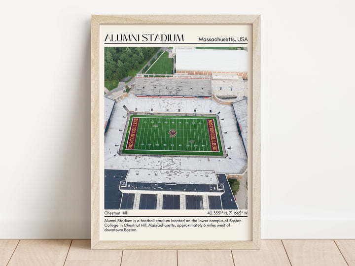 Alumni Stadium Football Minimal Wall Art