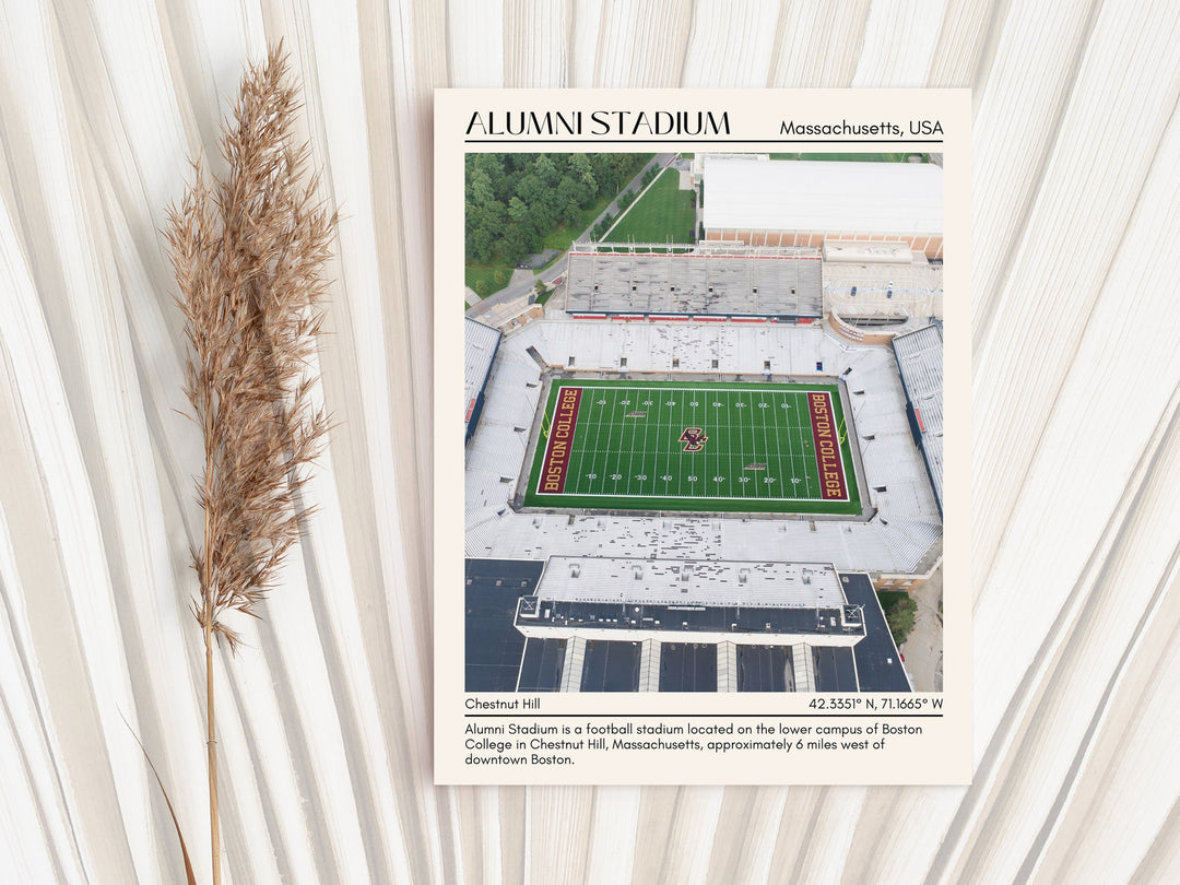 Alumni Stadium Football Minimal Wall Art