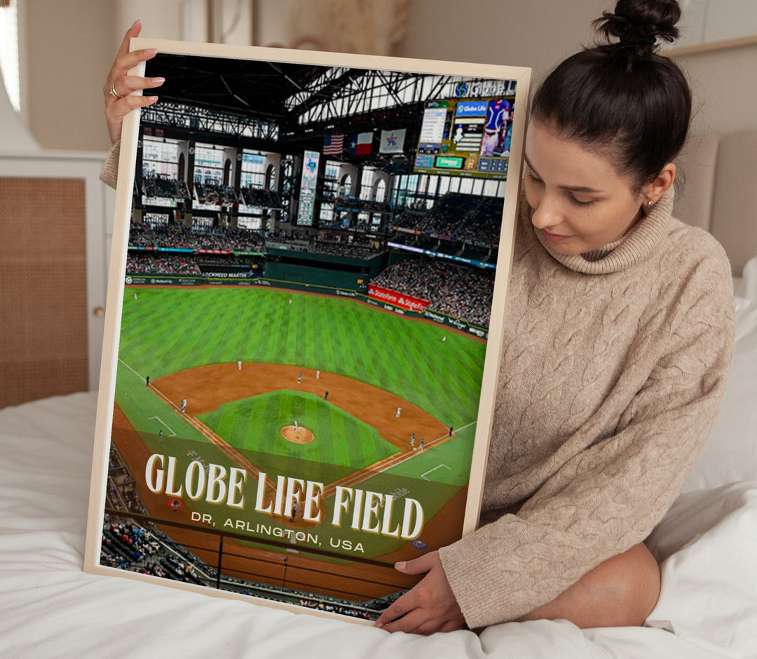 Globe Life Field Stadium Baseball Wall Art