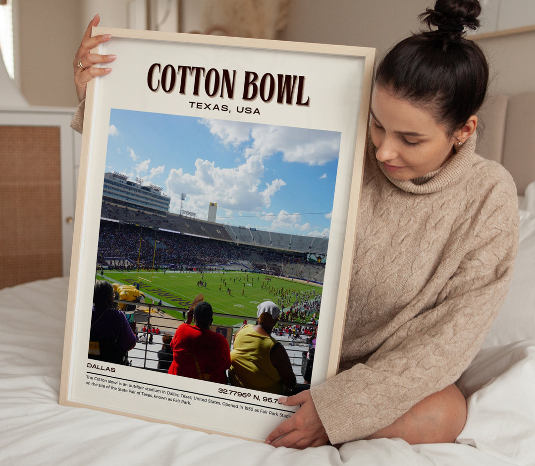 Cotton Bowl Stadium Football Retro Wall Art