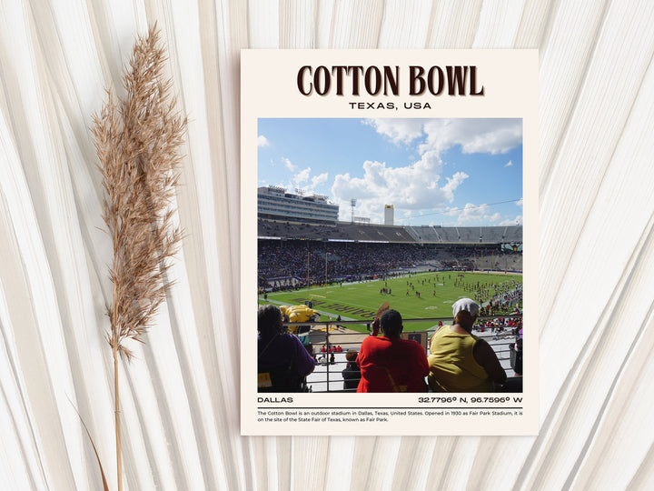 Cotton Bowl Stadium Football Retro Wall Art