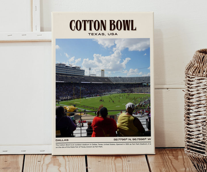 Cotton Bowl Stadium Football Retro Wall Art