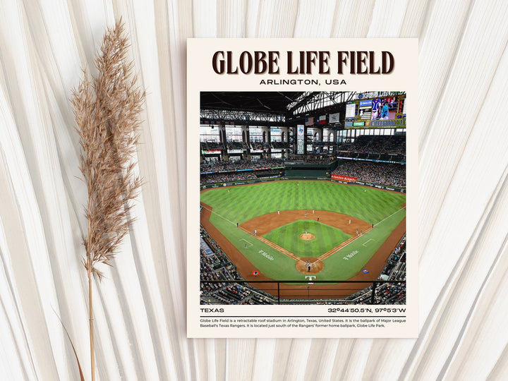 Globe Life Field Stadium Baseball Retro Wall Art