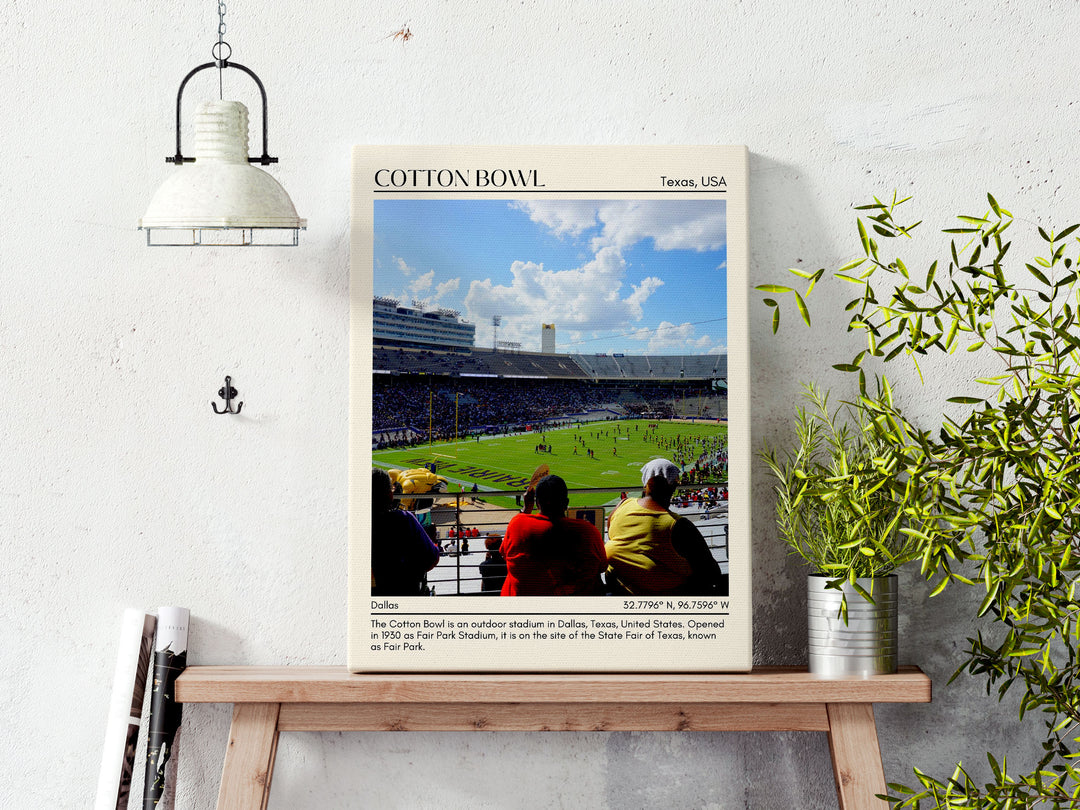 Cotton Bowl Stadium Football Minimal Wall Art