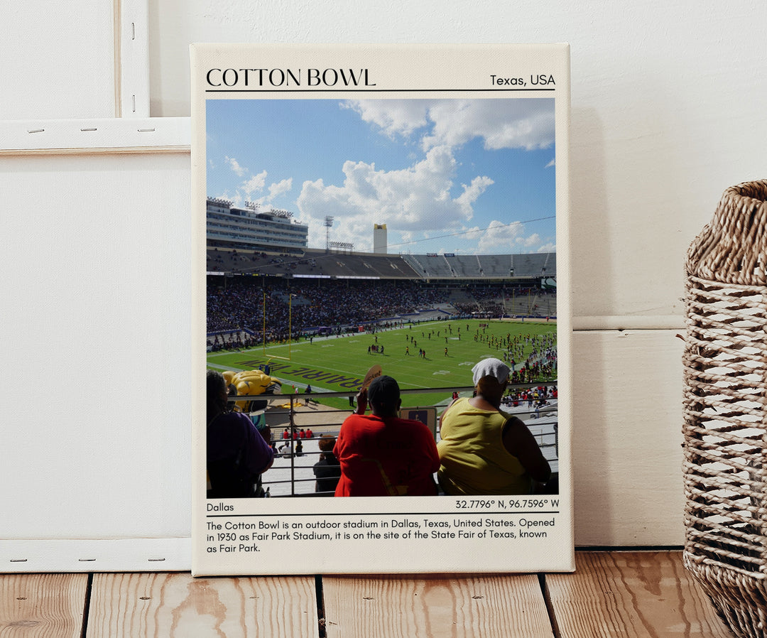 Cotton Bowl Stadium Football Minimal Wall Art