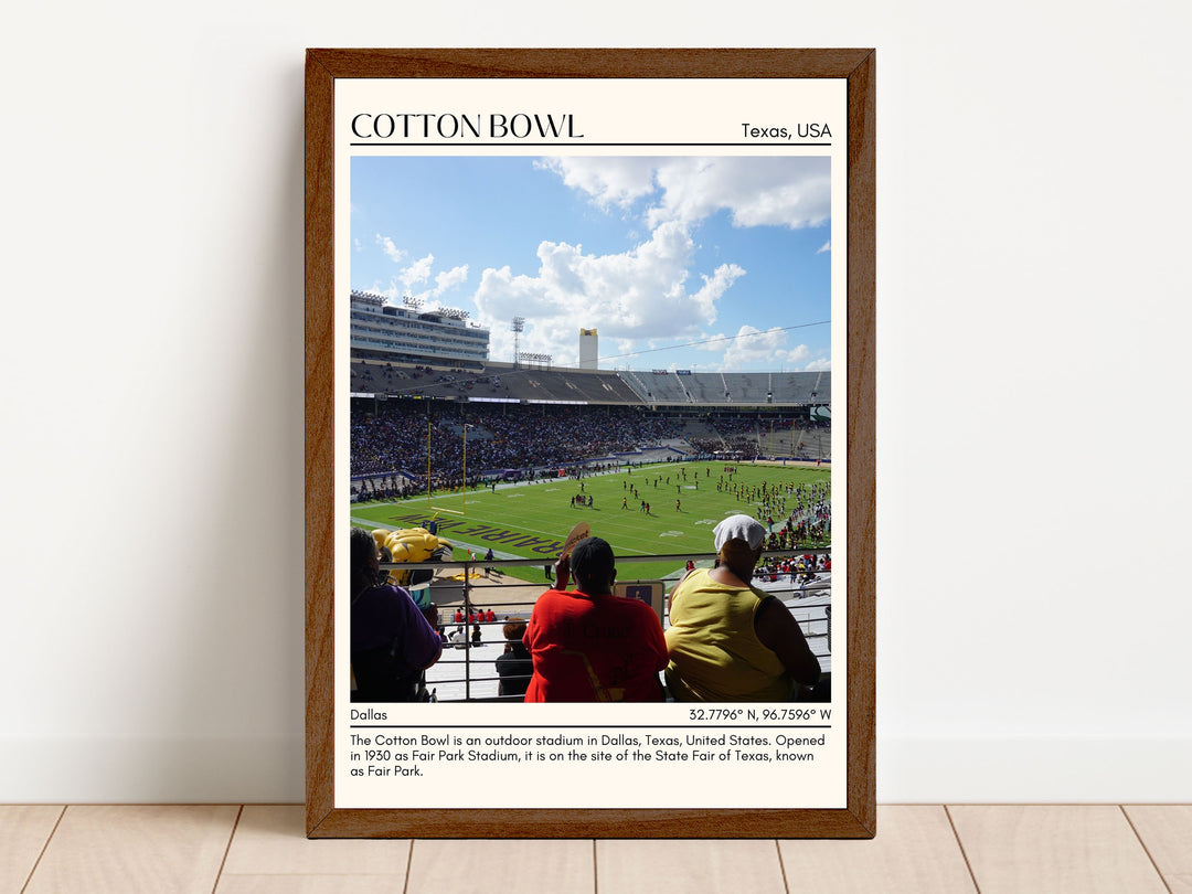 Cotton Bowl Stadium Football Minimal Wall Art