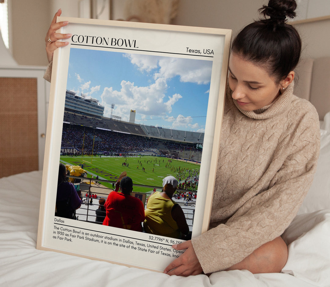 Cotton Bowl Stadium Football Minimal Wall Art