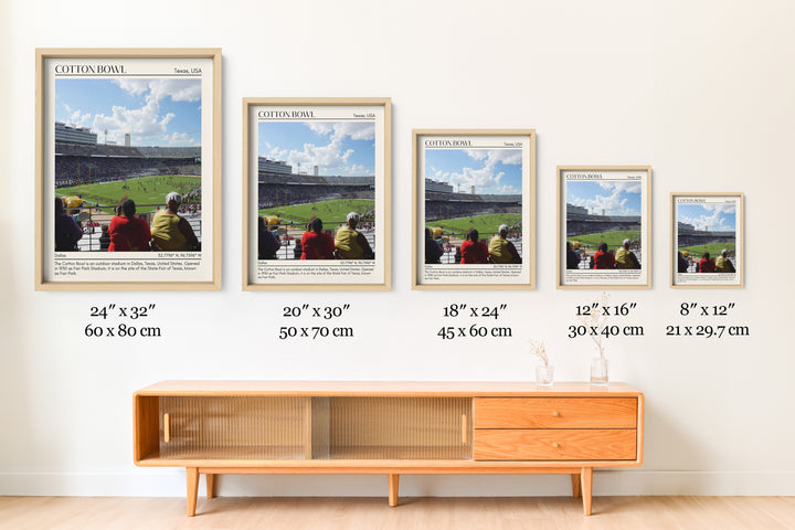 Cotton Bowl Stadium Football Minimal Wall Art