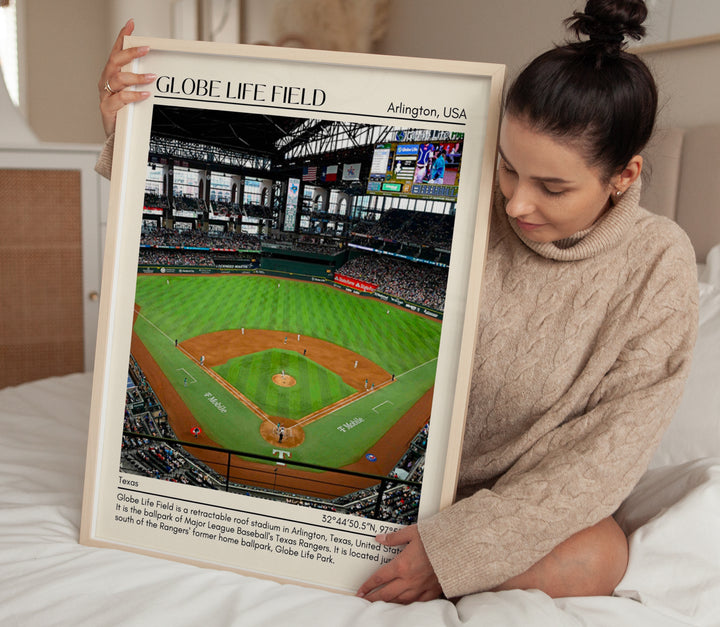 Globe Life Field Stadium Baseball Minimal Wall Art