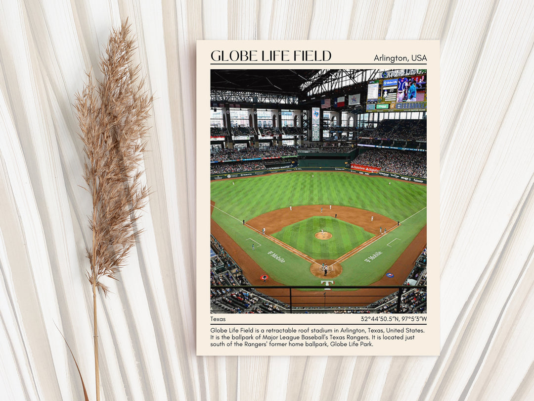 Globe Life Field Stadium Baseball Minimal Wall Art