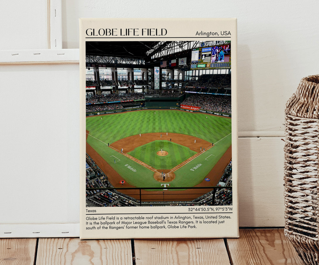 Globe Life Field Stadium Baseball Minimal Wall Art