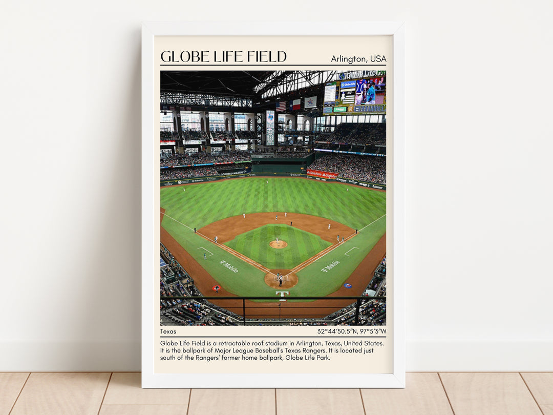 Globe Life Field Stadium Baseball Minimal Wall Art