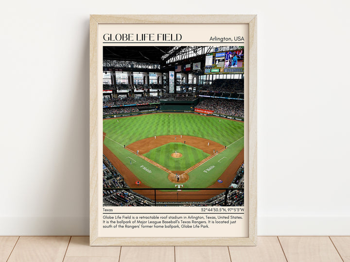 Globe Life Field Stadium Baseball Minimal Wall Art