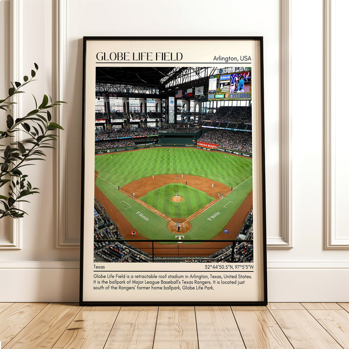 Globe Life Field Stadium Baseball Minimal Wall Art