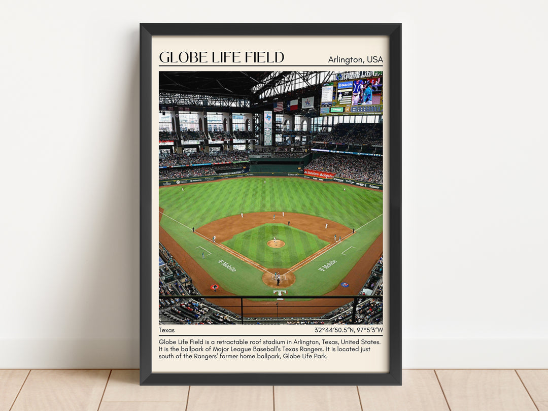 Globe Life Field Stadium Baseball Minimal Wall Art