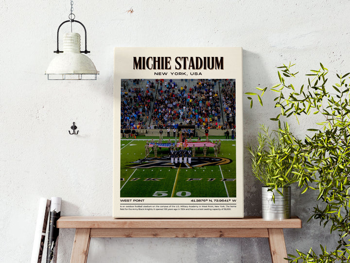 Michie Stadium Football Retro Wall Art