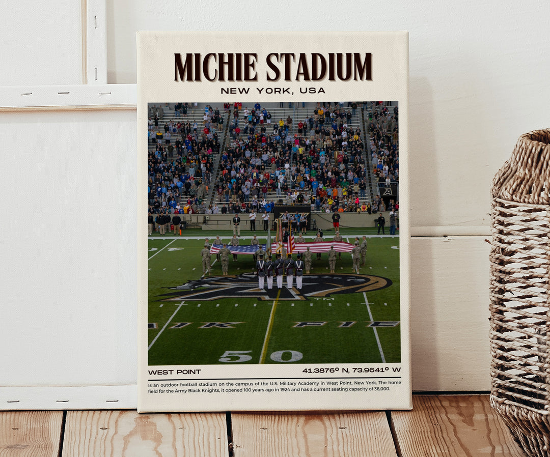 Michie Stadium Football Retro Wall Art