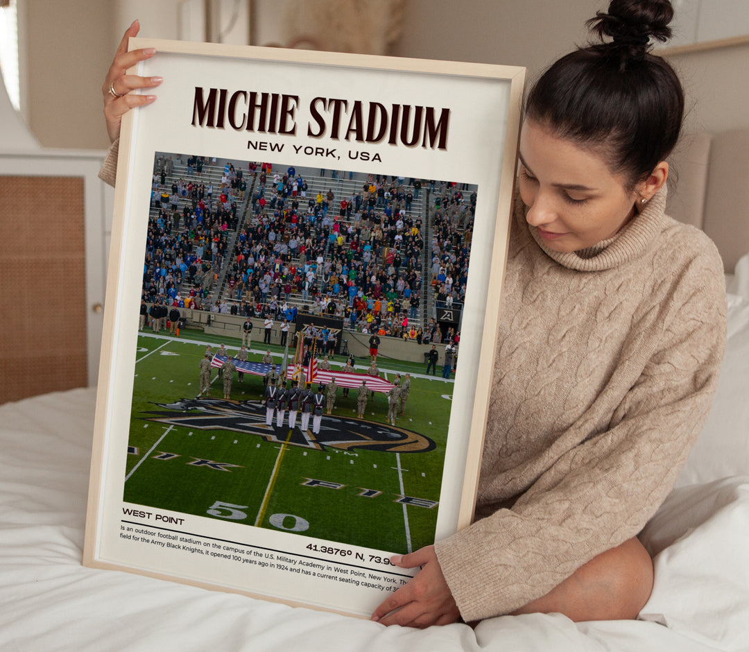 Michie Stadium Football Retro Wall Art