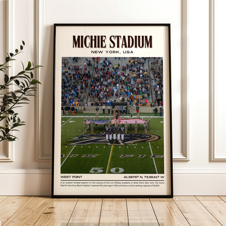 Michie Stadium Football Retro Wall Art