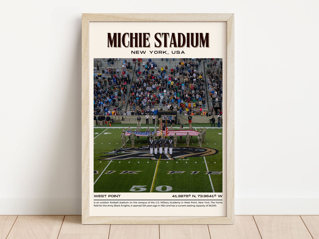 Michie Stadium Football Retro Wall Art