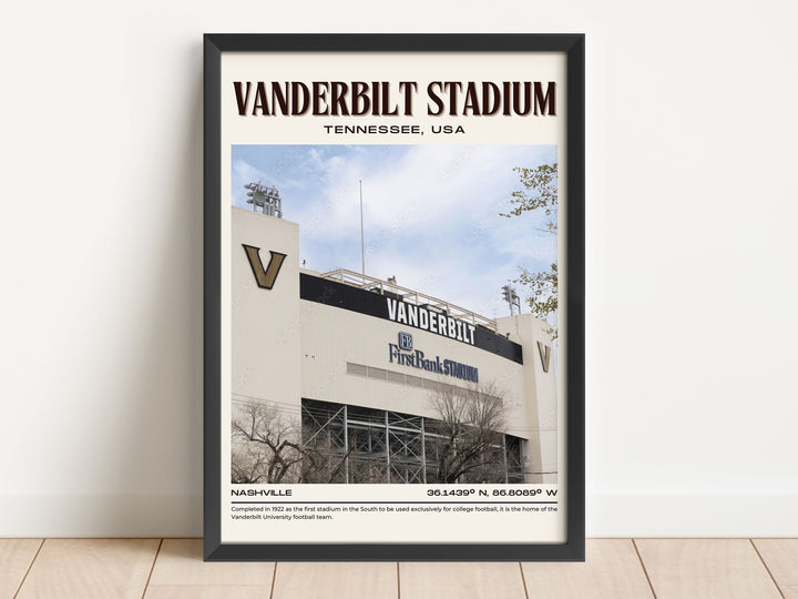 Vanderbilt Stadium Football Retro Wall Art