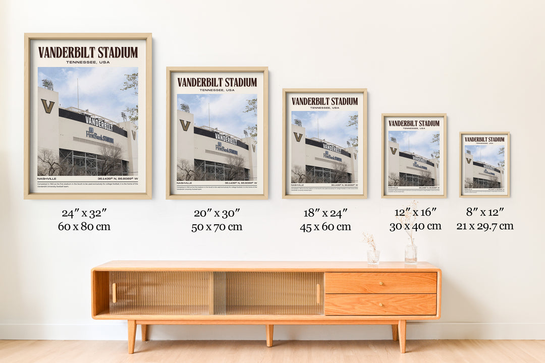 Vanderbilt Stadium Football Retro Wall Art