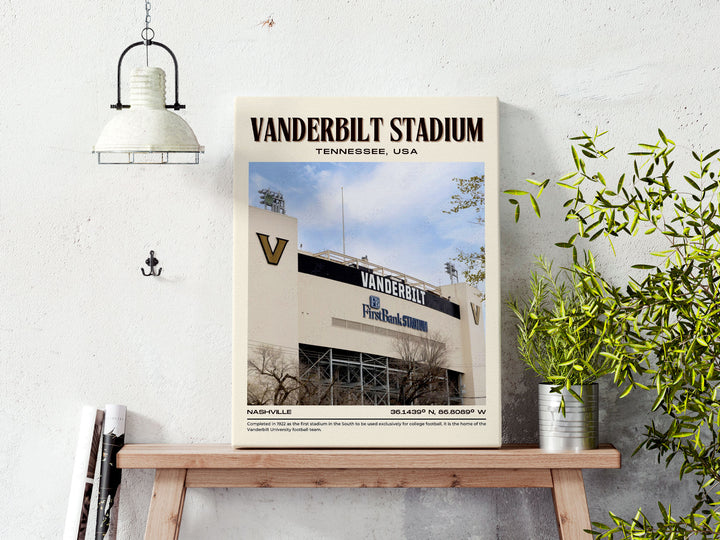 Vanderbilt Stadium Football Retro Wall Art