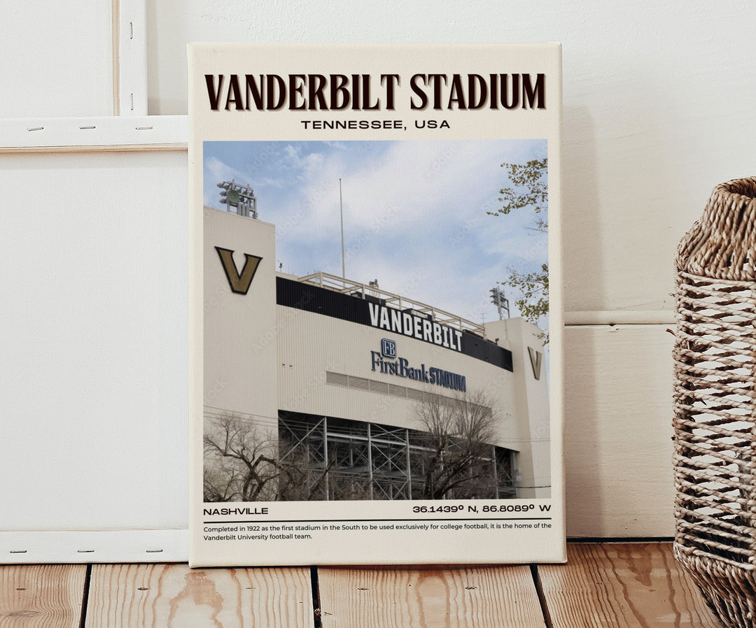 Vanderbilt Stadium Football Retro Wall Art