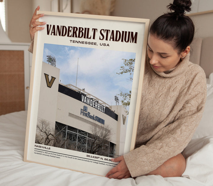 Vanderbilt Stadium Football Retro Wall Art