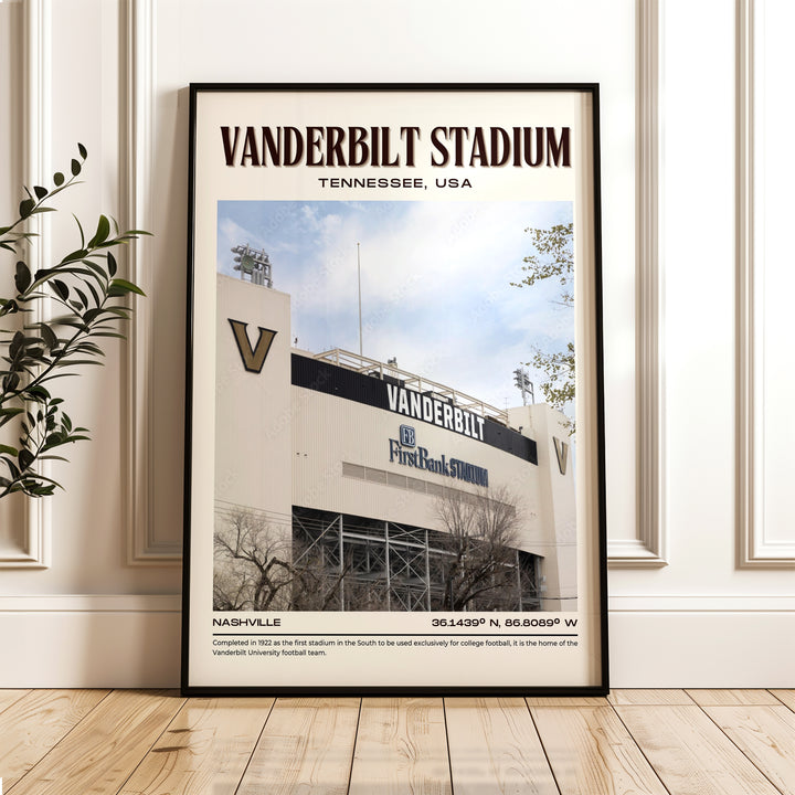 Vanderbilt Stadium Football Retro Wall Art