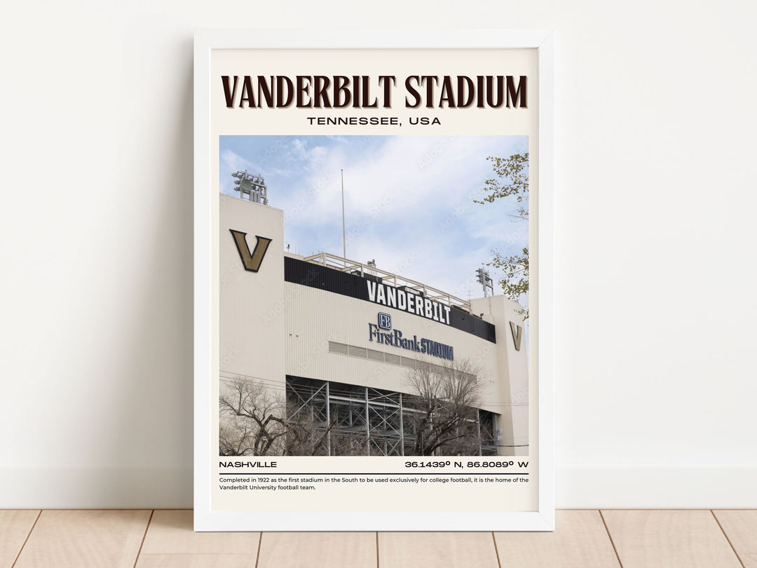 Vanderbilt Stadium Football Retro Wall Art