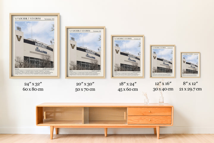 Vanderbilt Stadium Football Minimal  Wall Art