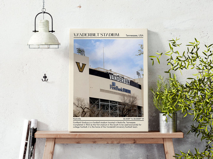 Vanderbilt Stadium Football Minimal  Wall Art