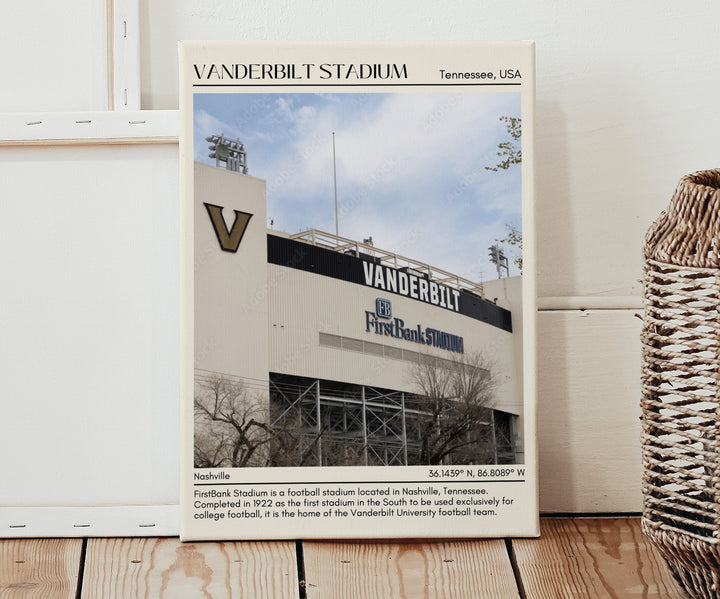 Vanderbilt Stadium Football Minimal  Wall Art