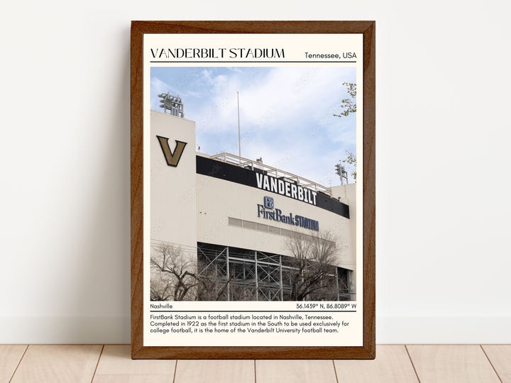 Vanderbilt Stadium Football Minimal  Wall Art