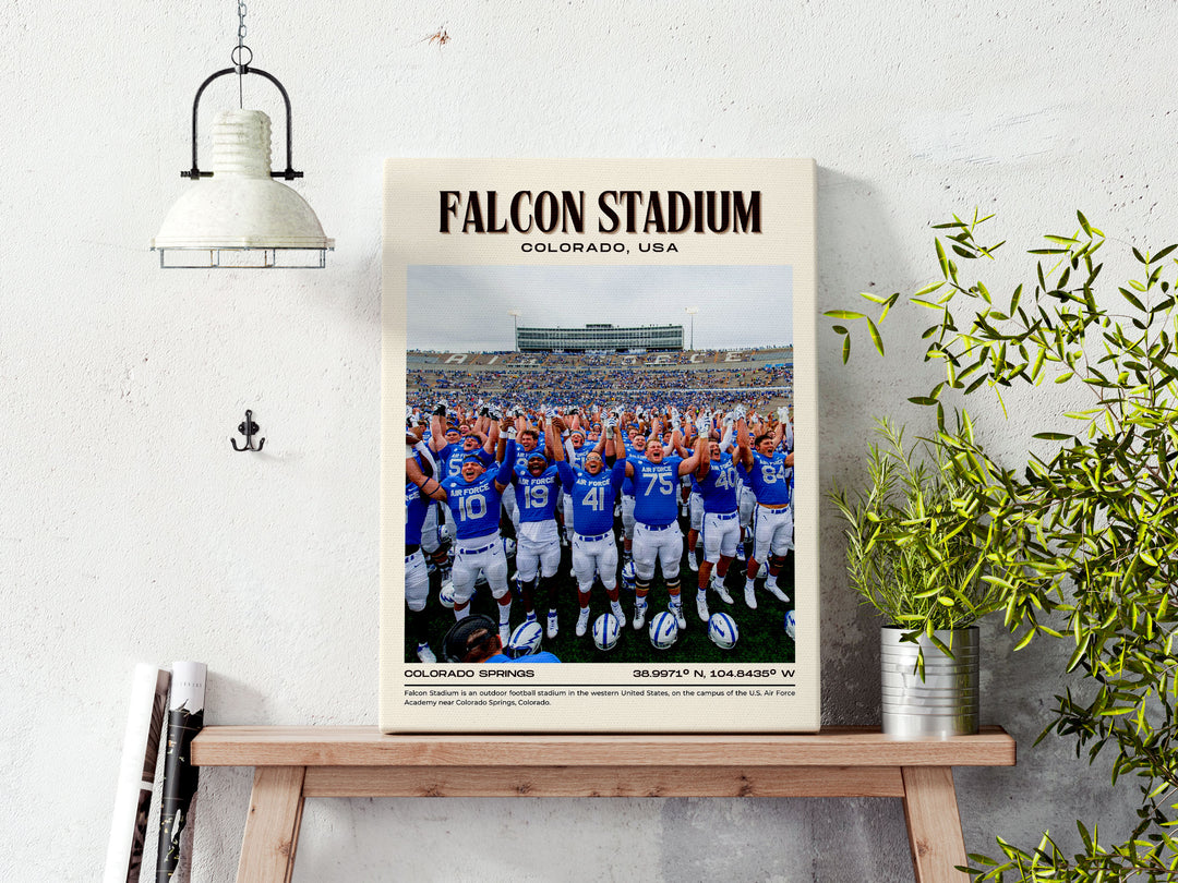 Falcon Stadium Football Retro Wall Art