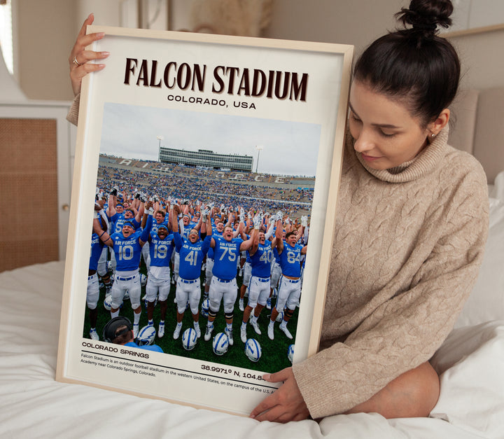 Falcon Stadium Football Retro Wall Art