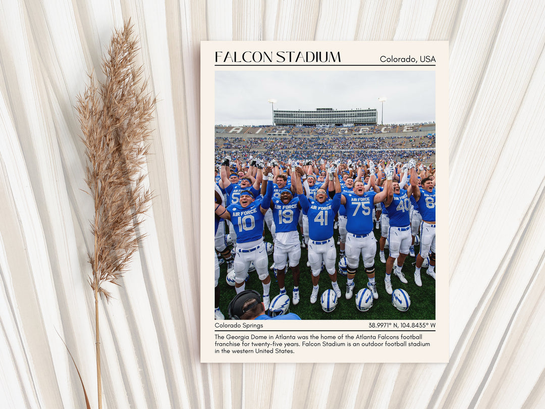 Falcon Stadium Football Minimal Wall Art