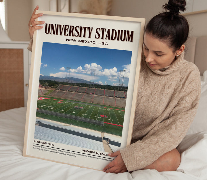 University Stadium Football Retro Wall Art